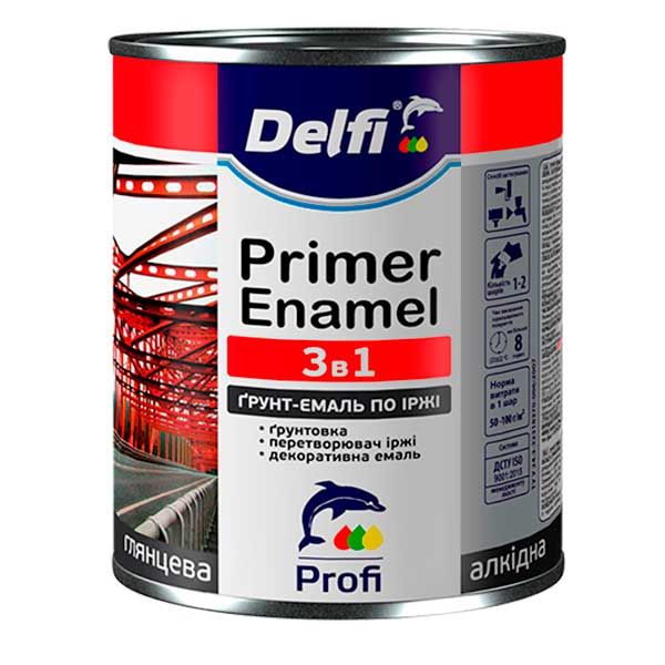 Грунт-емаль по іржі 3 в 1, біла , ТМ «Delfi» - 0,9 кг