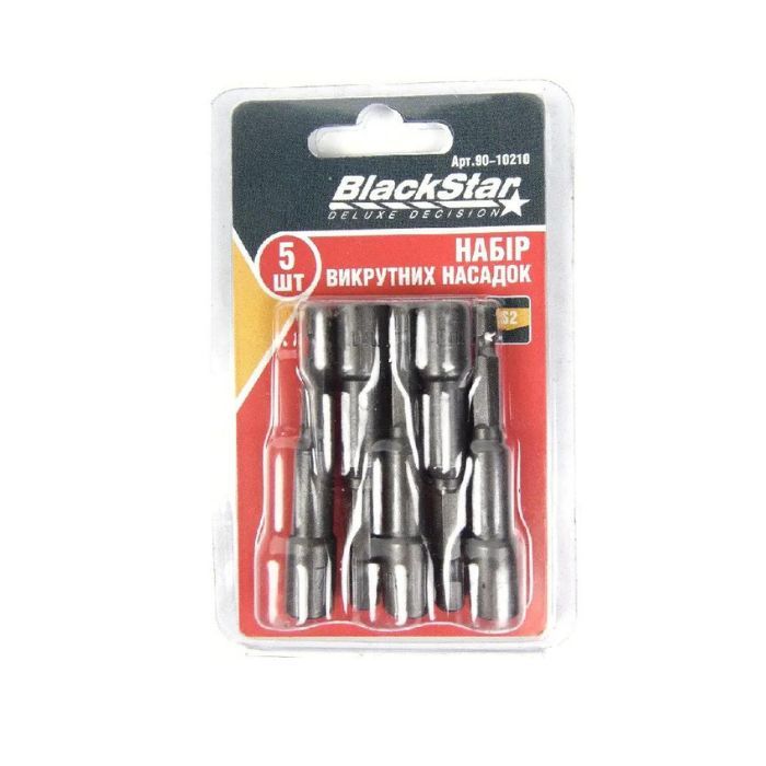 90-10212 Головка 6-гранна з магн. d10x65mm, S2-сталь, 5шт, "BlackStar"