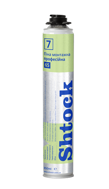 Піна монтажна Shtock PRO 65L, 870 мл (12шт) (пал.672шт) №7
