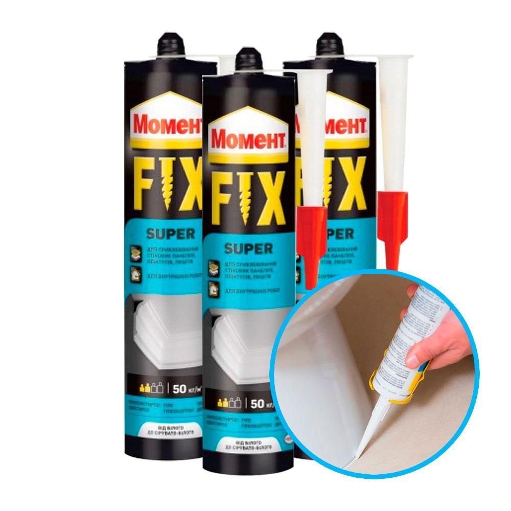 Клей Монтажний клей Момент FIX Super білий, 400 гр.