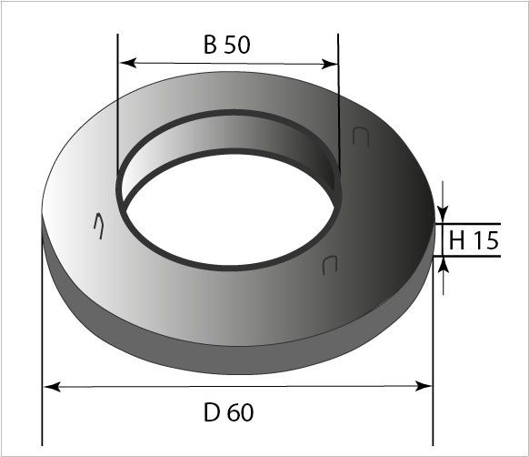 Кришка з люком D 60; H 15; B 50 (Ф внутрішній 45см)  (ПП 06-15)
