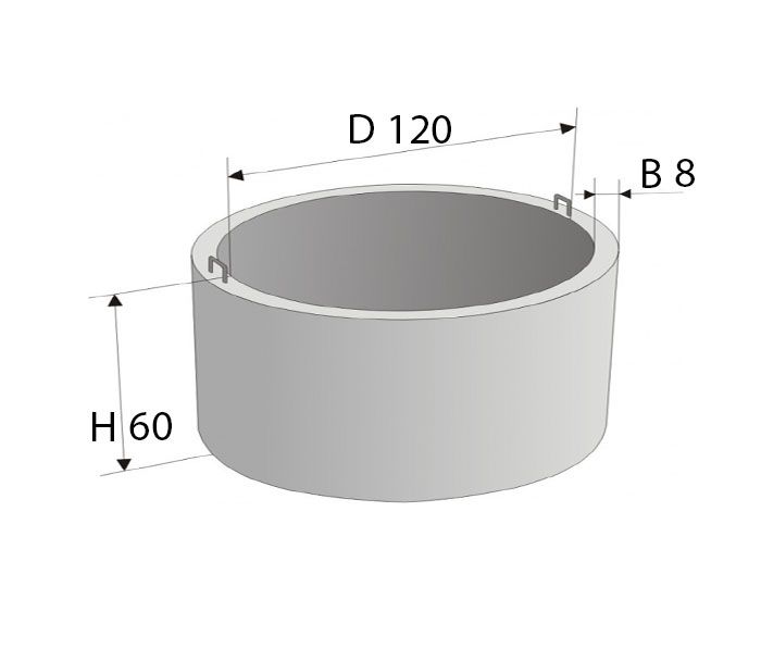 Кільце з/б (половинка) D 120; H 60; B 8  (КС 12-06)