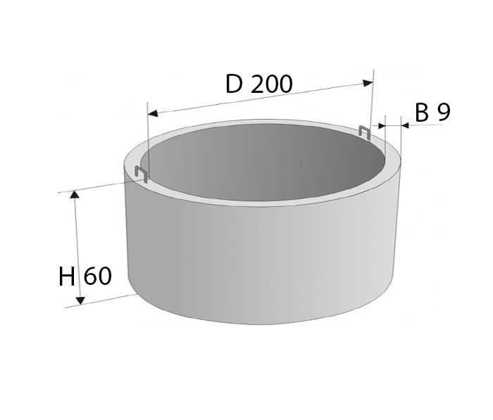 Кільце з/б (половинка) D 200; H 60; B 9  (КС 20-06)