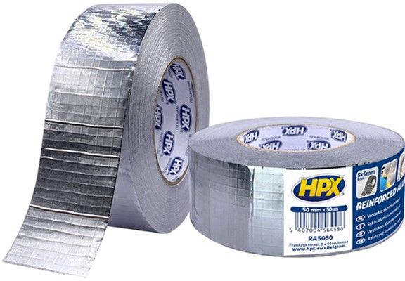 Стрічка одностороння армована срібляста, 50 мм * 50 м. Universa