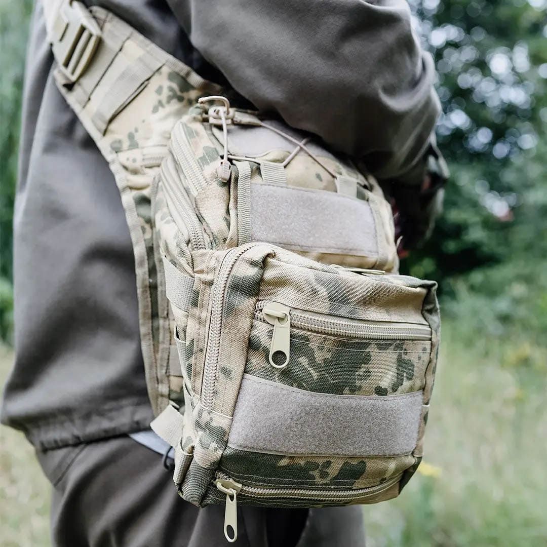 Тактична сумка через плече на стегно. Колір: пісочний камуфляж.