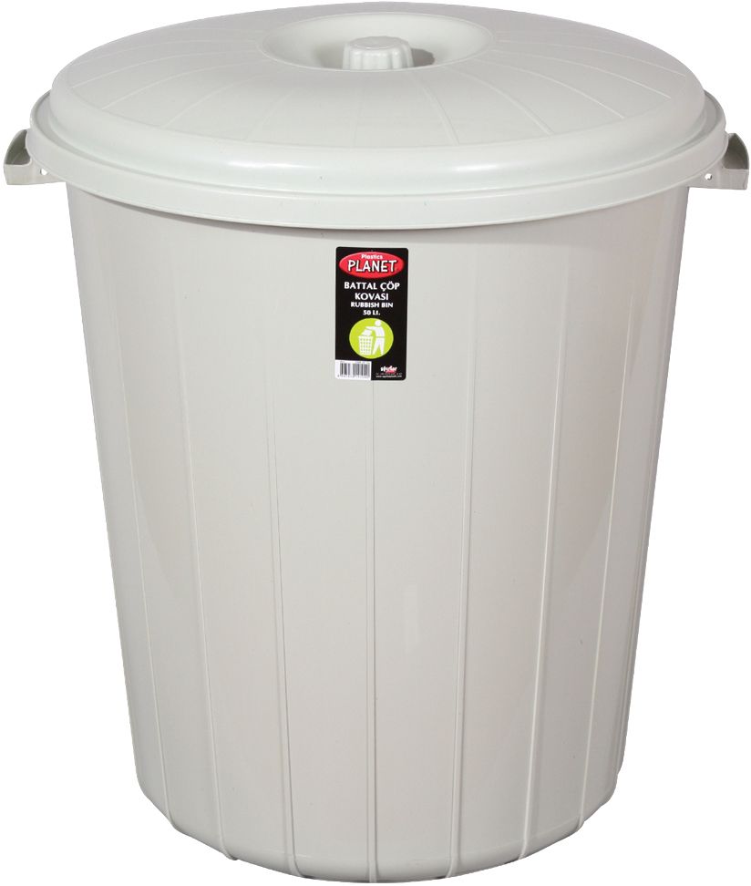 Бак для сміття Planet №3 50 л з кришкою Сірий
