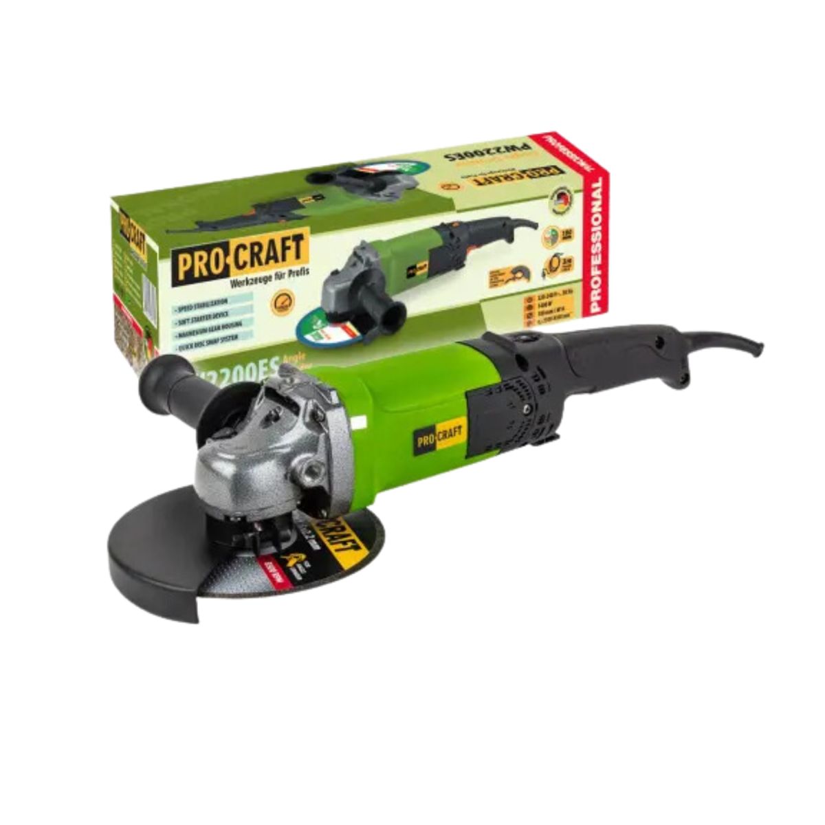 Кутошліфувальна машина Procraft PW2200ES 180 мм