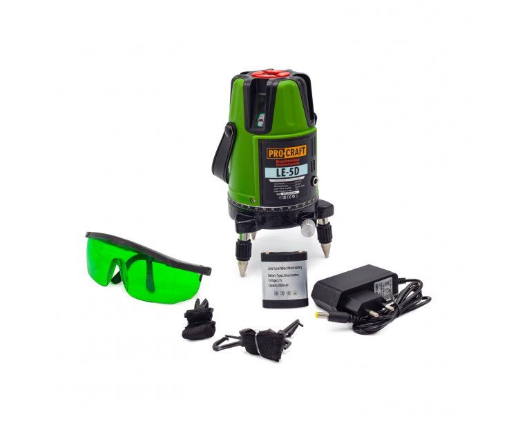 Лазерний рівень Procraft LE-5D зелений діод NEW 2020