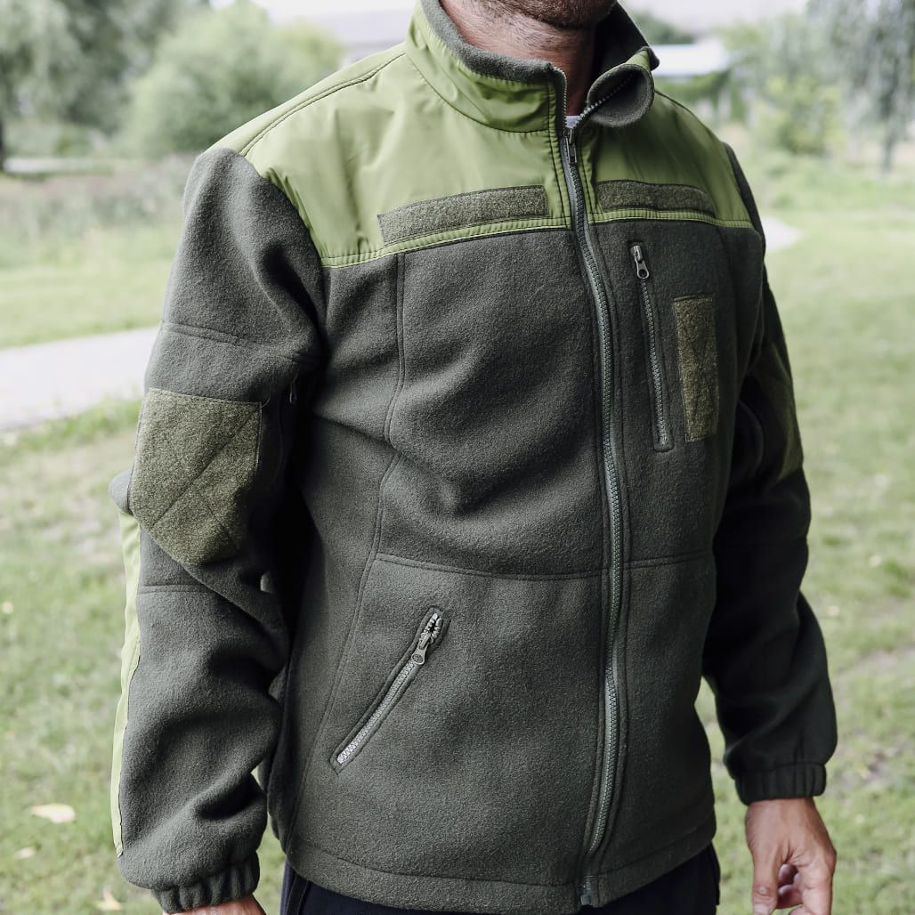 Кофта флісова олива розмір з водовідштовхуючими вставками L