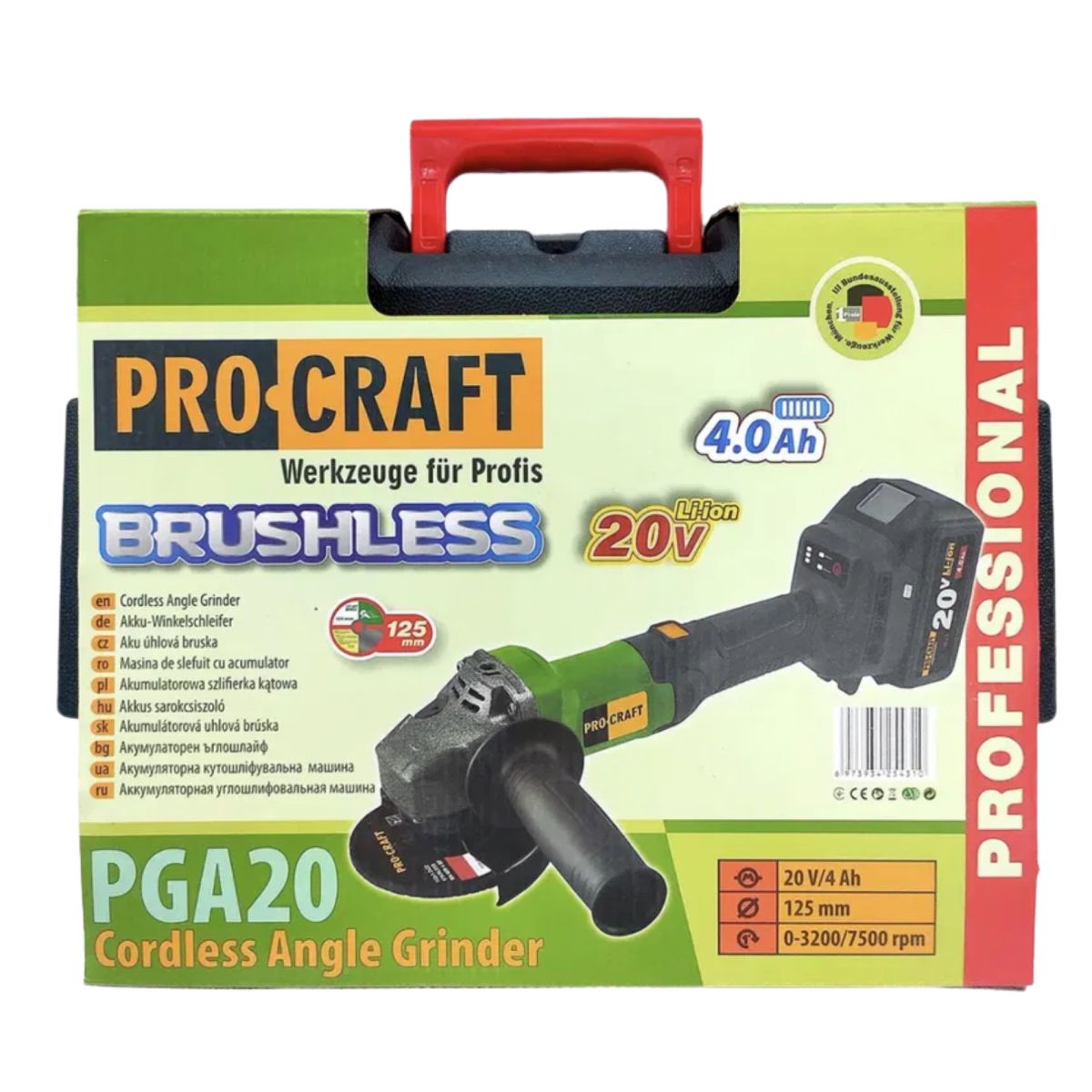 Акумуляторна болгарка Procraft PGA20