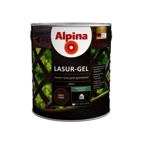 Засіб захисно-декоративний для деревини " ALPINA LASUR -GEL",палісандр,10 л