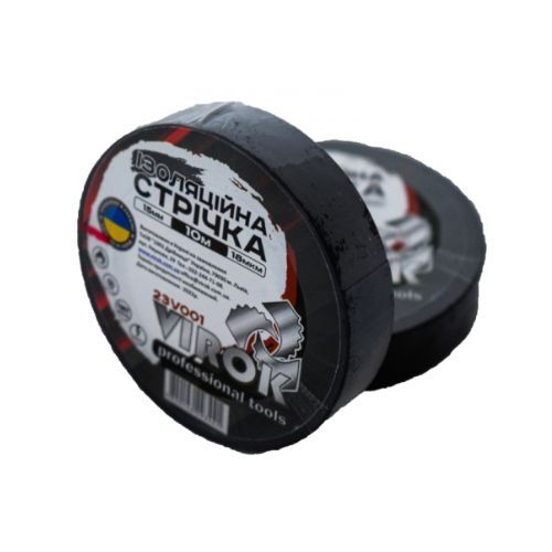 Стрічка ізоляційна VIROK : 15 мм х 10 м x 0,18 мм ЧОРНА