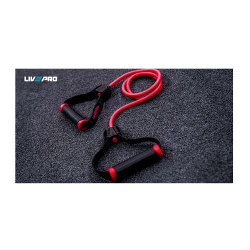 Еспандер трубчастий LivePro TONING TUBE PRO чорний/червоний 5х11х1200мм