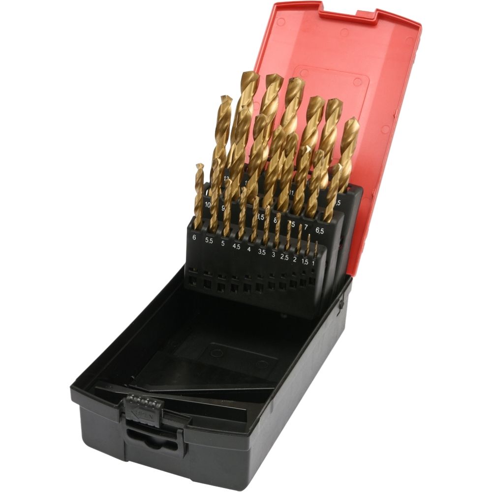 Свердло по металу титанове YATO : HSS-TIN, Ø= 1-13 мм,(набір/25шт.)