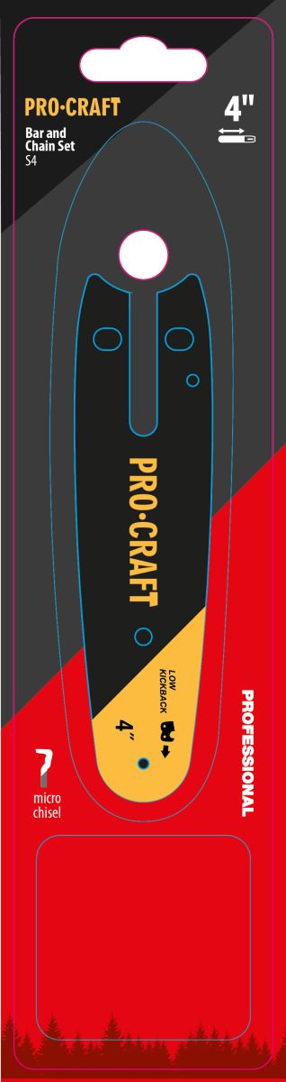 Комплект із шини та ланцюга Procraft S4 Universal (2 ланцюги та 1 шина)