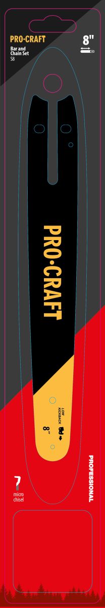 Комплект із шини та ланцюга Procraft S8 Universal (2 ланцюги та 1 шина)