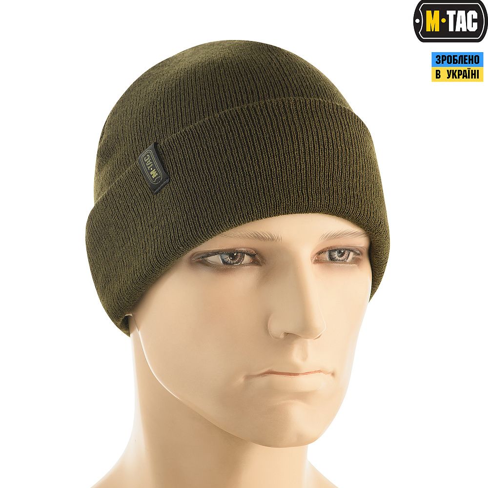 Шапка M-Tac тонка в'зка 100% акрил dark olive (р.L/XL)