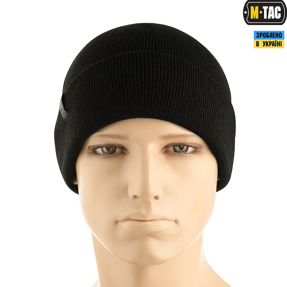 Шапка M-Tac тонка в'язка 100% акрил чорна (р.L/XL)
