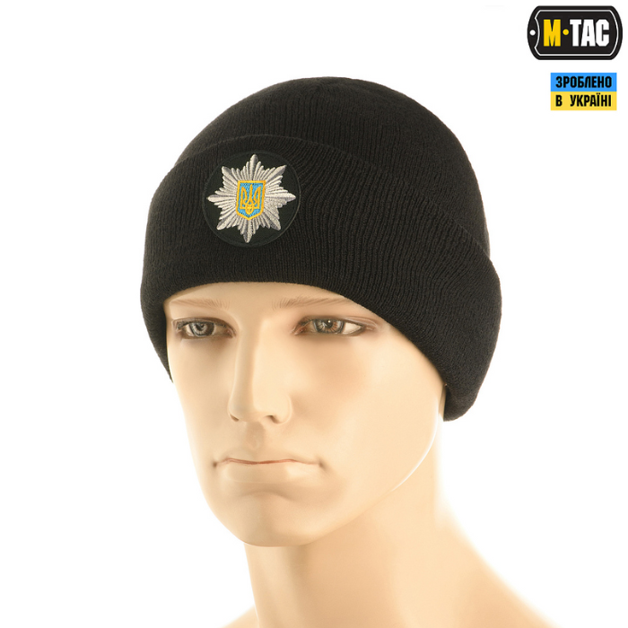 Шапка M-Tac Поліція тонка в'язка 100% акрил чорна (S/M)