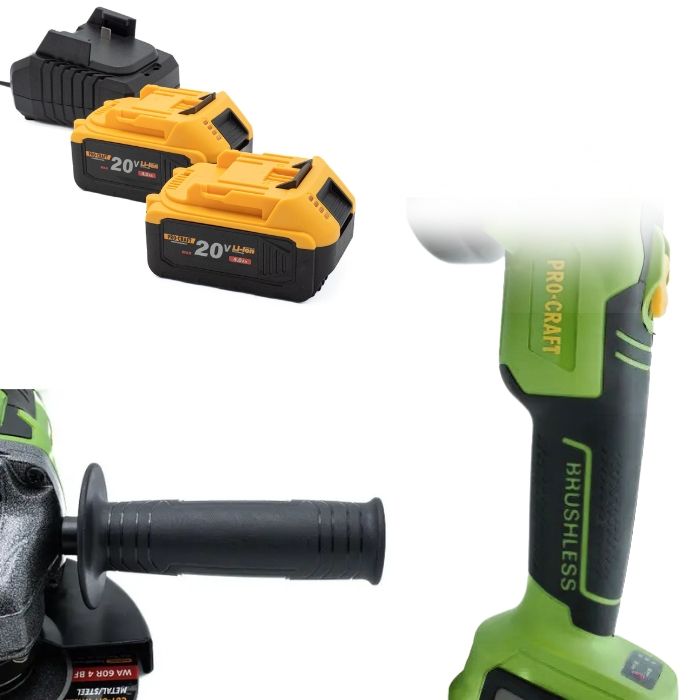 Безщіткова акумуляторна болгарка Procraft PWA216