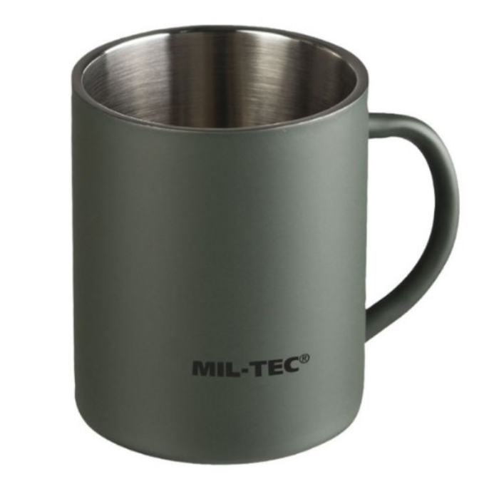 Кружка туристична Mil-Tec сталева 450 мл олива