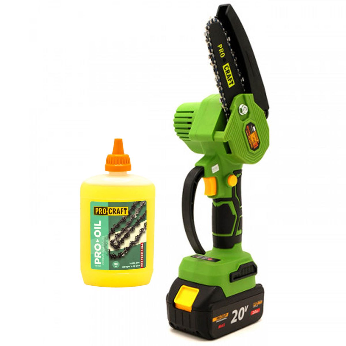 Акумуляторна міні пила Procraft PKA18B (2ш, 2л) + Олива Procraft для ланцюга 200 мл