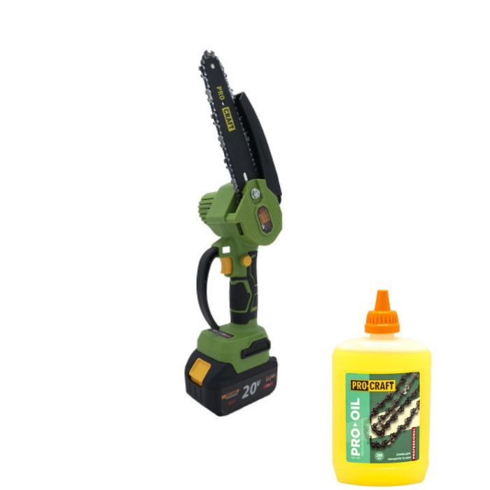 Набір Акумуляторна міні пила Procraft PKA22 (1 акб) + Олива Procraft для ланцюга 200 мл