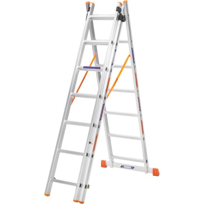 Драбина алюмінієва 3-х секційна BLUETOOLS (3х7 сходинок) (160-9004)