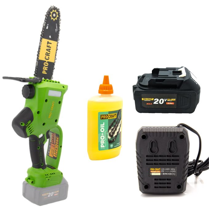 Набір ProCraft Пила акумуляторна PKA20/4+акб 20/4+з/п 20/1+олива 200мл