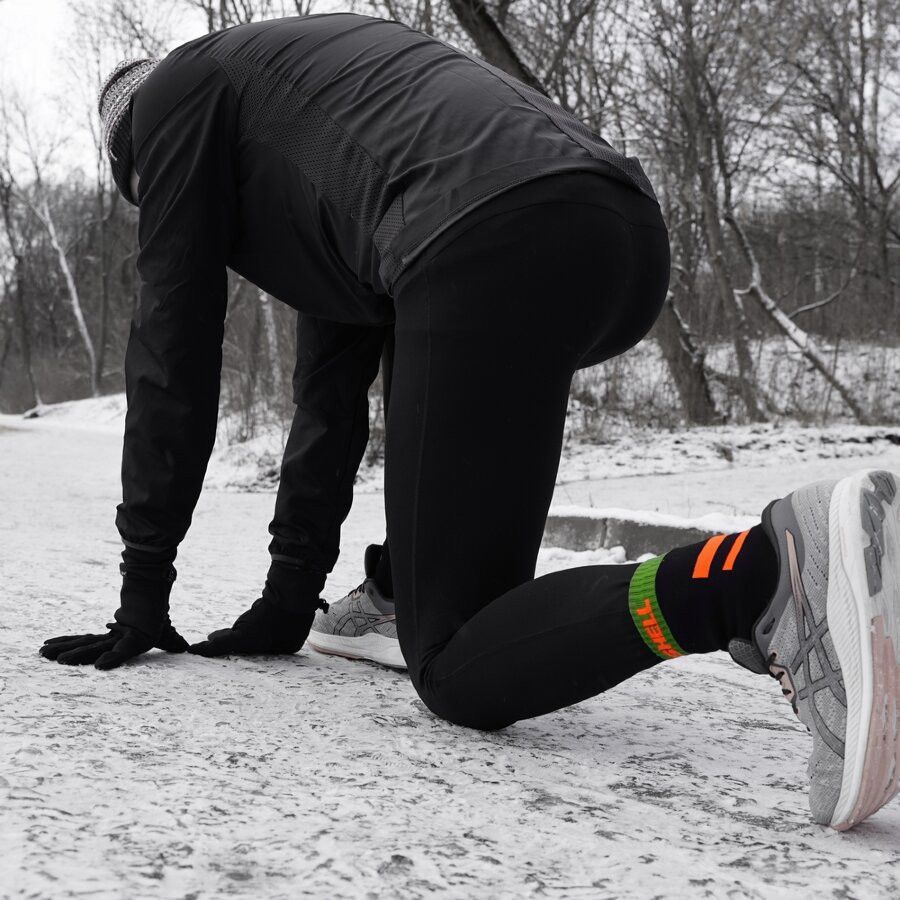 Шкарпетки водонепроникні  Dexshell Running, p-p S, з помаранчевими смугами