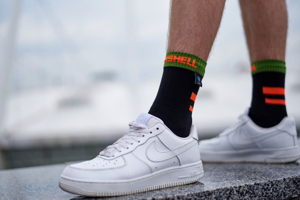 Шкарпетки водонепроникні  Dexshell Running, p-p XL, з помаранчевими смугами