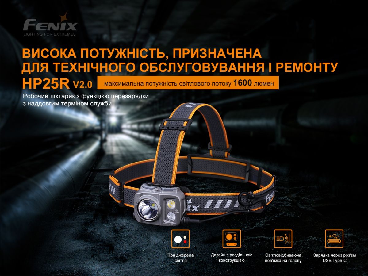 Ліхтар налобний Fenix HP25R V2.0