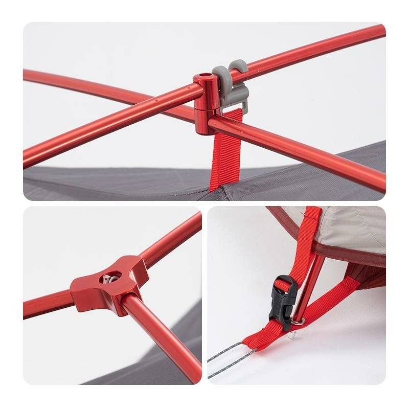 Намет надлегкий двомісний  з футпринтом Naturehike Star-River 2 Updated NH17T012-T, 20D, сіро-червон