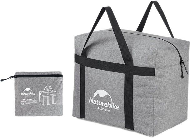 Сумка-баул для зберігання портативна Naturehike NH17S021-M, 45 л, сірий