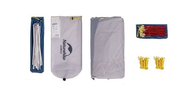 Намет надлегкий двомісний  з футпринтом Naturehike Cloud Up Wing NH19ZP083, 15D, сіро-голубий