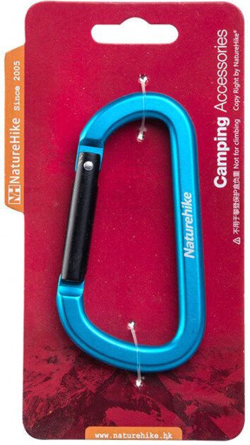 Карабін багатофункціональний Naturehike D-type 80 мм NH15A001-H blue