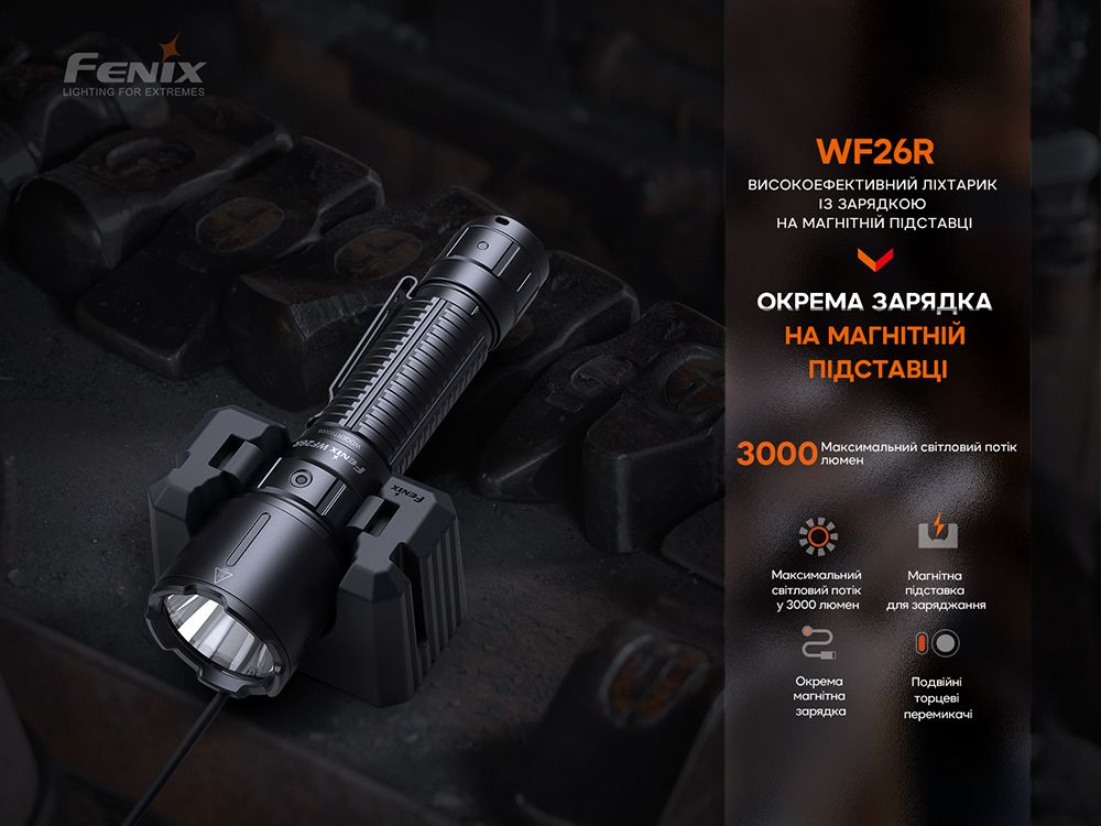 Ліхтар професіональний Fenix WF26R з магнітною зарядкою