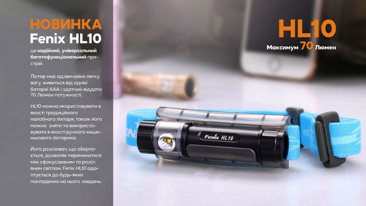 Ліхтар налобний Fenix HL10 purple