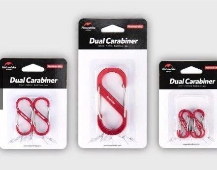 Карабін багатофункціональний Naturehike S-type NH20GS004, 5см, червоний