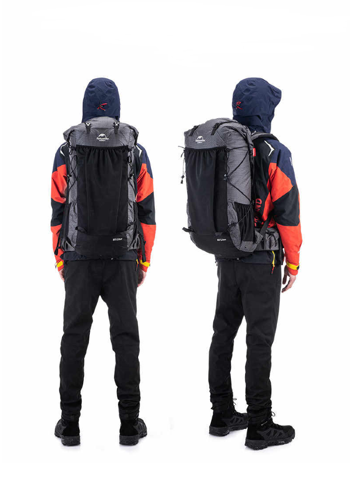 Рюкзак туристичний Naturehike Rock NH19BP095, 60+5 л, чорний