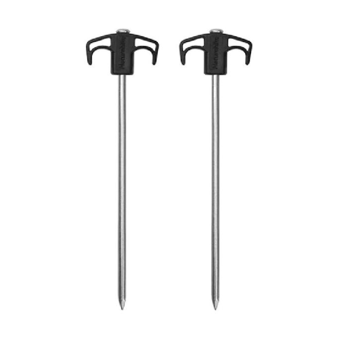 Кілки металеві Naturehike NH21YW133, 25 см, чорні 2 шт.