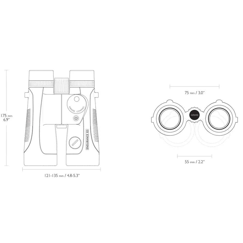 Бінокль Hawke Endurance ED Marine 7х50 з компасом і далекомірною сіткою. Синій