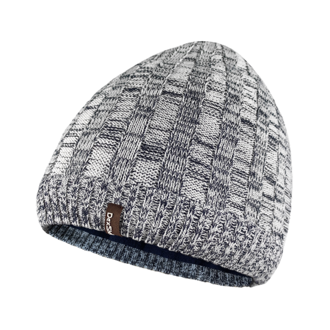 Водонепроникна шапка Dexshell Heathered Rib Knit Beanie, onesize (56-58 см), біло-сіра