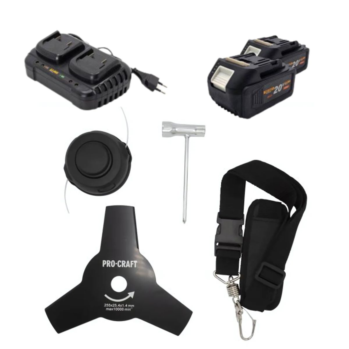 Набір Тример аккум.PROCRAFT PTA40(без акб)Батарея20/4UNIVERSAL-2шт./Зарядний пристрій 20/1-2шт.