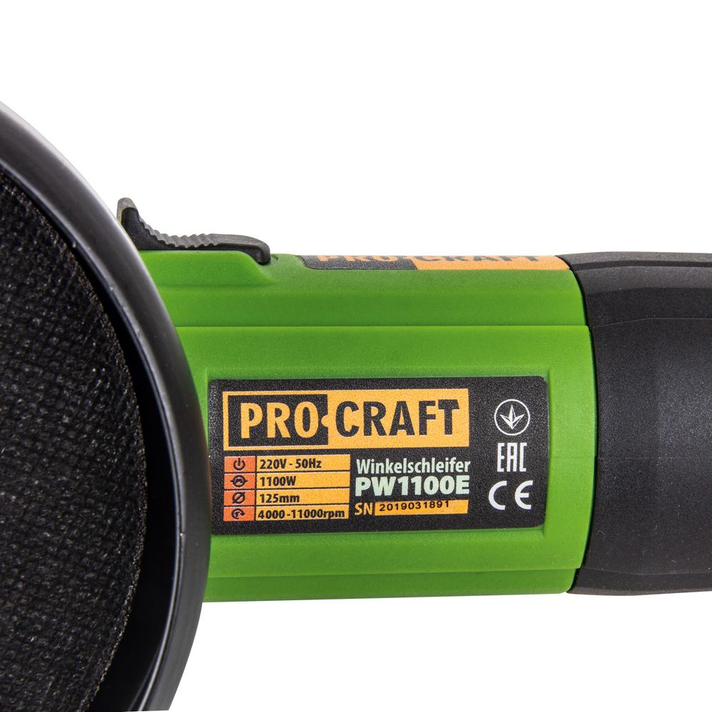 Кутошліфувальна машина Procraft PW1100E 125 мм