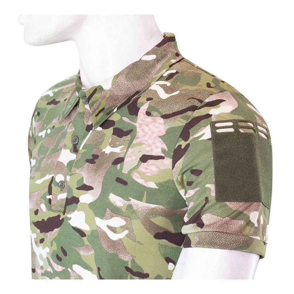 Мілітарка™ футболка поло CoolMax з велкро National Guard MultiCam, Розмір L