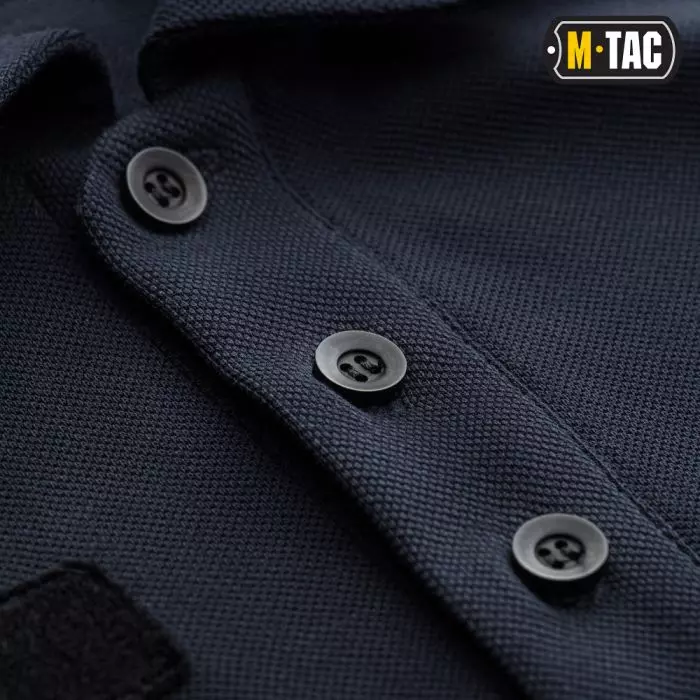 M-Tac футболка поло тактична 65/35 з велкро dark navy blue, Розмір XXL