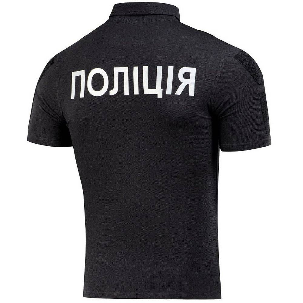 M-Tac поло Поліція зі світловідбивним написом і нашивкою 65/35 чорне, Розмір XL