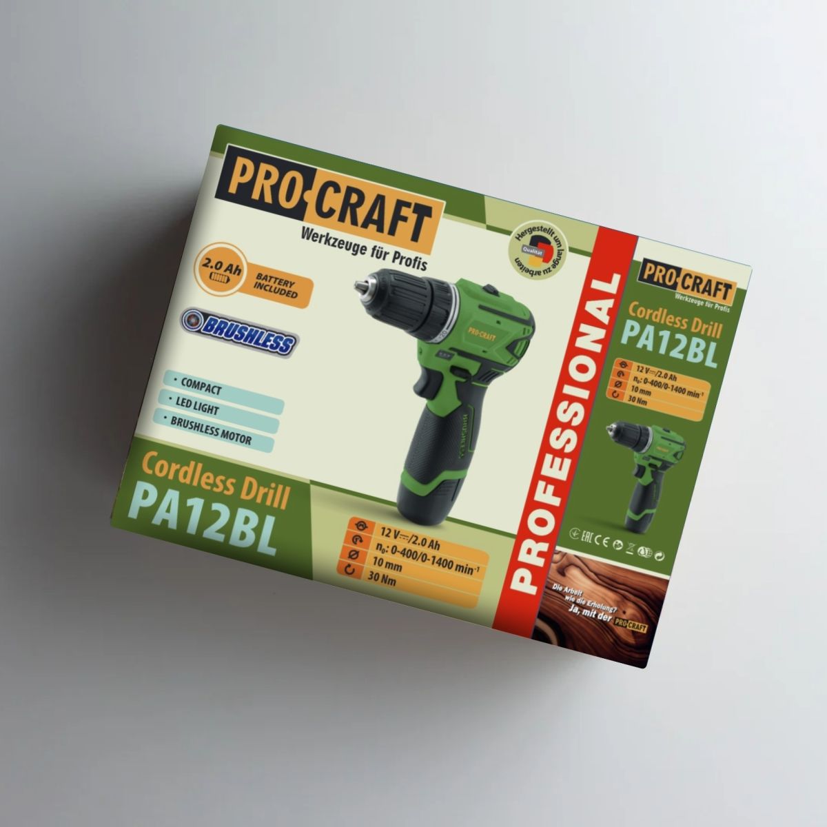 Шуруповерт Procraft PA12BL (з 1 акб та зп)