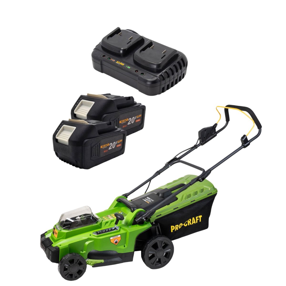 Акумуляторна газонокосарка Procraft PLM20 + 2 акб 4Аг + ЗП charger20/2